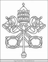 Catholic Vatican Thecatholickid Pope Keyhole sketch template