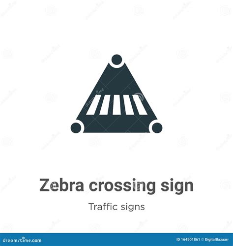 zebra crossing sign vector icon  white background flat vector zebra