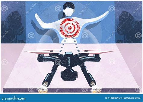 drone targeting  human illustration stock illustration illustration