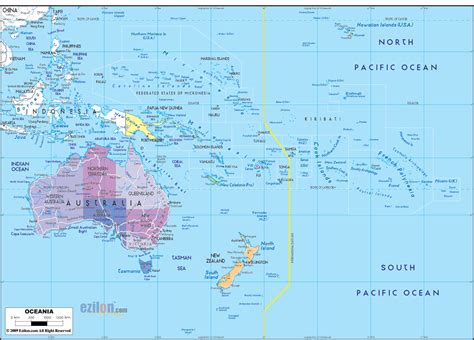 political map  oceania