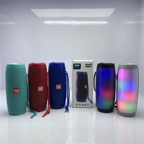 compre altavoces tg  bluetooth wireless led luces de colores de doble loudpeakers subwoofer
