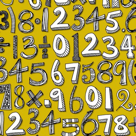 math doodle yellow fabric scrummy spoonflower