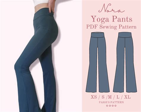 Yoga Pants Pattern Size Xs Xl Digital Pdf Sewing Pattern Etsy