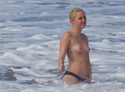 miley cyrus topless on the beach in hawaii 12 celebrity