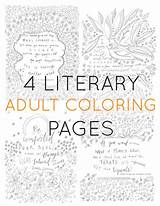 Coloring Literary Pages Adult Set Printable sketch template