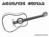 Coloring Guitar Pages Acoustic Instrument Print Printable Guitars Printables Kids Instruments Music Musical Super Sheets Book Popular Clip Drawing Amazing sketch template