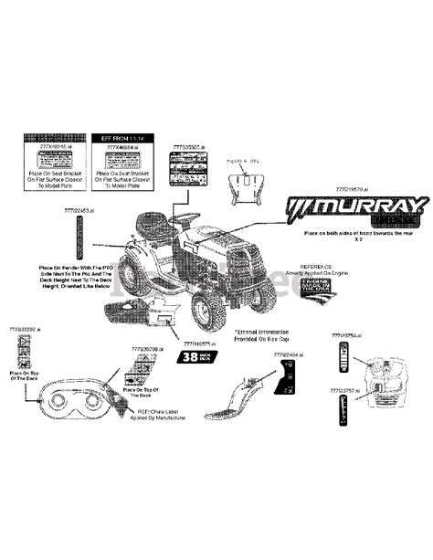 murray    murray  riding mower  label map parts lookup  diagrams partstree