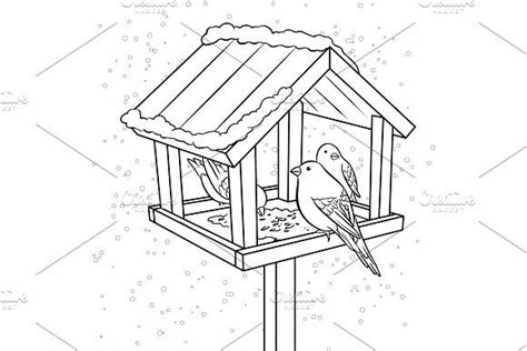 bird feeder coloring page coloring pages