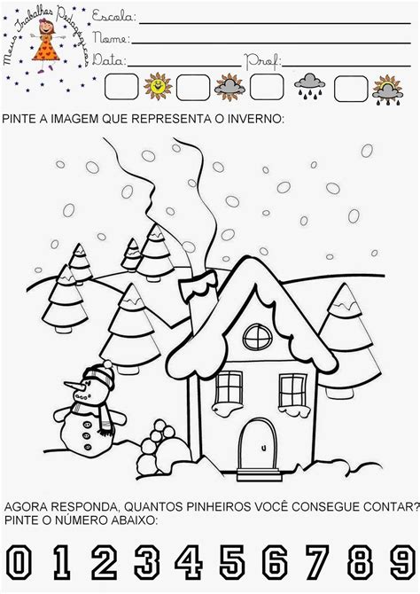 meus trabalhos pedagogicos inverno atividades estacoes  ano