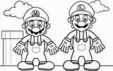 Coloring Mario Pages Luigi Clipart Bros Book Library sketch template