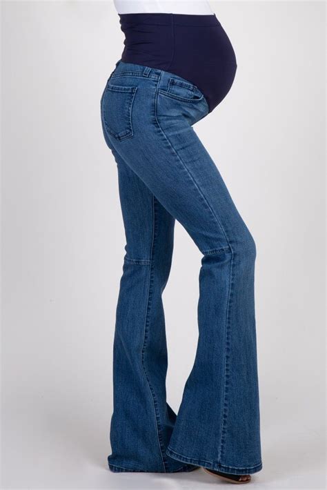 blue maternity flare jeans stylish maternity outfits trendy maternity outfits bell bottom