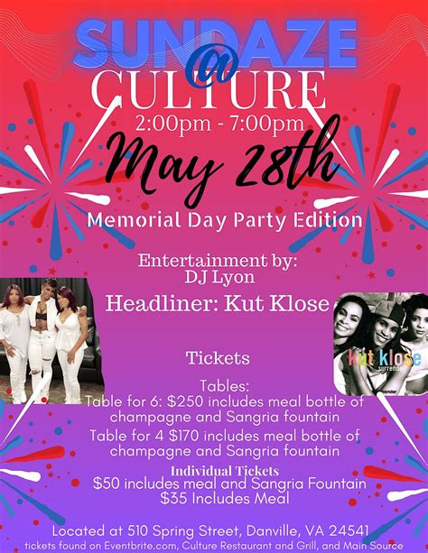 Sundaze At Culture Memorial Day Day Party With Kut Klose 510 Spring St