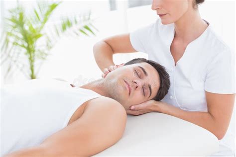 man receiving neck massage stock image image of examining 51614913