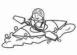 Kayak Coloring Girl Illustration Book Canoe Children Clip Amusing Sport Summer Vector Template Coloriage Outline Et Fille Stock Dreamstime sketch template