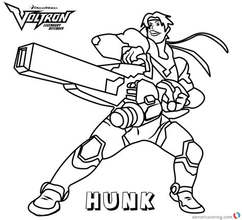 voltron coloring pages hunk  printable coloring pages