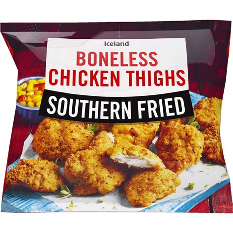 iceland southern fried boneless chicken thighs 600g