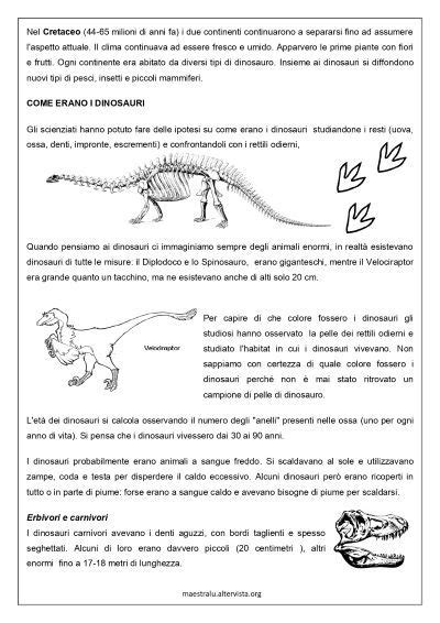 dinosauri schede didattiche per la scuola primaria