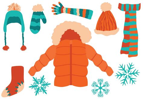 winter clothes vector art icons  graphics