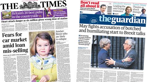 newspaper headlines brexit talks row  cheryls baby named