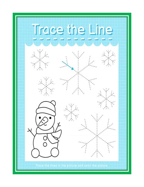 winter trace worksheets fun learning worksheets  kids ages etsy