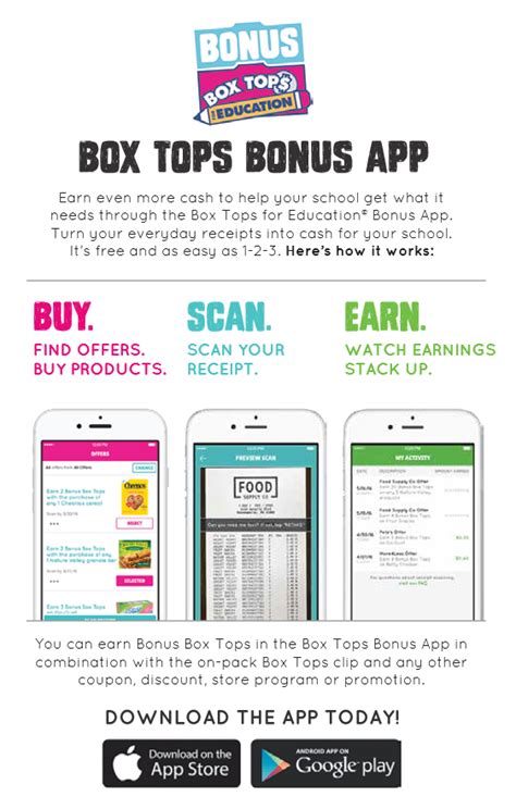 earn     school   box tops bonus app funtastic life