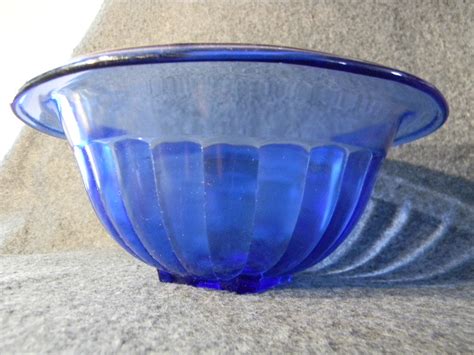 Cobalt Blue Depression Glass Fruit Bowl By Hazel Atlas From Carolines