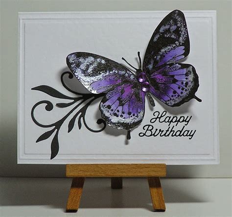 cathys card spot purple birthday butterfly