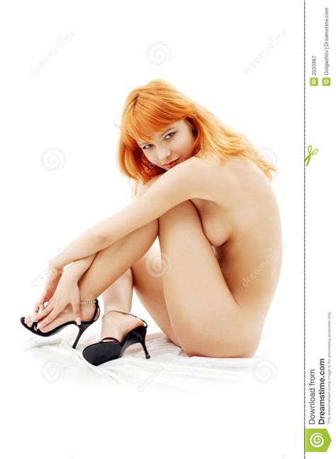 Naked Redhead On High Heels 2 Royalty Free Stock
