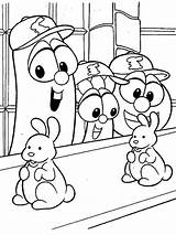 Coloring Pages Larry Boy Tales Veggie Bunny Doll Characters Friends Line Recommended sketch template