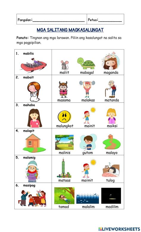 english worksheet  pictures  words  describe