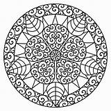 Coloring Pages Printable Geometric Adults Library Clipart Mandala Flower sketch template
