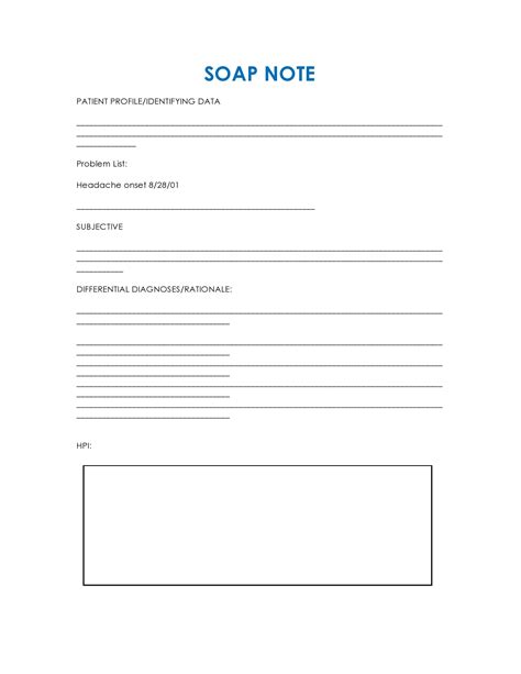 soap note template word
