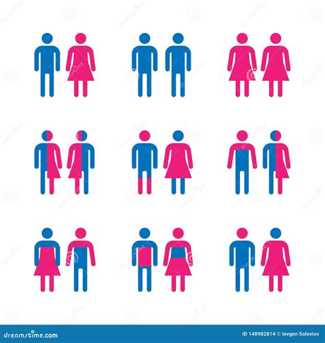 gender symbol set stock vector illustration  blue
