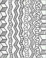 Zentangle Patterns Coloring Pages Easy Cool Drawing Designs Simple Doodle Pattern Border Borders Line Corner Draw Geometric Zen Doodles Drawings sketch template
