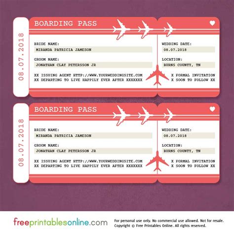boarding pass template  printable  printable templates