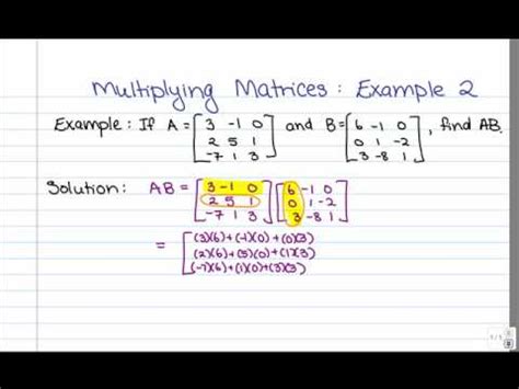 matrix multiplication    youtube