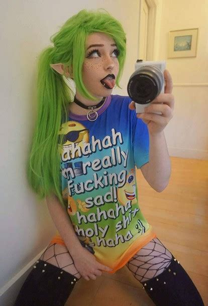 t shirt clothes belle delphine meme shirt offensive meme shirt green hair edgy edgy shirt