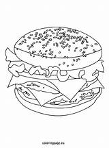 Cheeseburger Coloring sketch template