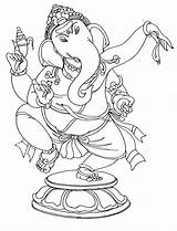 Ganesha Ganesh Drawing Outline Coloring Lord Colouring Pages Print Loving Drawings Indian Easy Dance Sketch Dancing Pencil Party Sari Wonder sketch template
