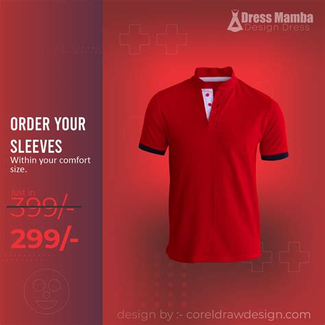 red sale tshirt instagram ad post banner coreldraw design