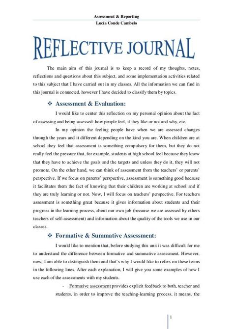 reflective journal unit  pin   college admissions essay