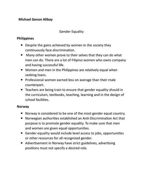 gender equality        michael genon alibay