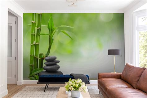 bamboo spa print  wallpaper