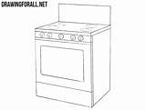 Stove Drawing Gas Coloring Draw Sketch Template sketch template
