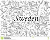 Sweden Coloring Book Vector Designlooter Illustration 22kb 1300 sketch template