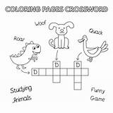 Crossword Coloring Animals Funny Book Stock Illustration Depositphotos sketch template