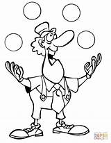 Circo Juggling Tegninger Tamer Cirkus Payaso Klovn Farvelægning Zirkusclown Zirkus sketch template