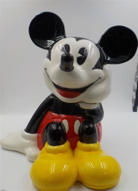 vintage large mickey mouse cookie jar ceramic disney collectible