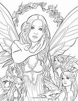 Coloring Pages Elf Printable Fairy Adult Adults Fantasy Fenech Selina Books Mystical Elves Dragon Fairies Mythical Kleurplaat Print Artist Myth sketch template