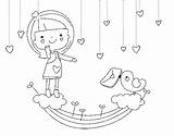 Valentine Letter Coloring Coloringcrew sketch template